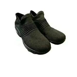 Women's Size 9.5 Black Sock Sneakers Mesh Air Cushion Walking Slip On